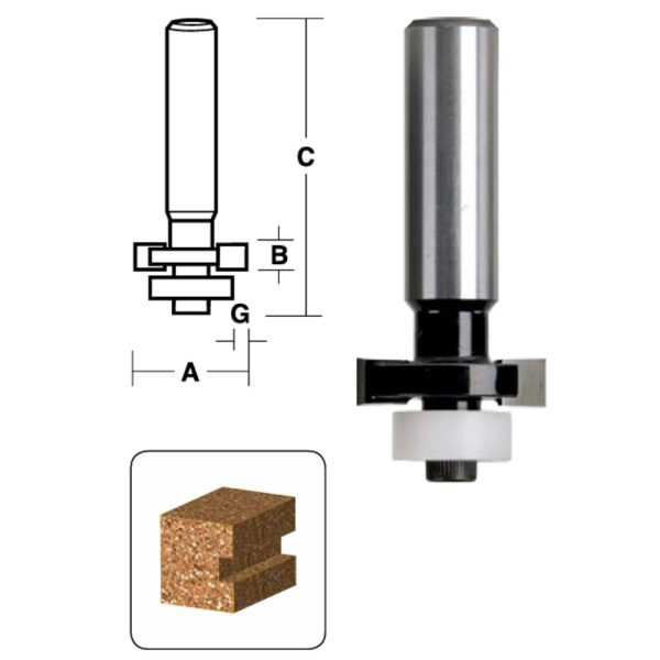 Face Inlay Bit 2 Flute Face Inlay Bit with Ball Bearing Guide - Peninsula Saws & Tooling