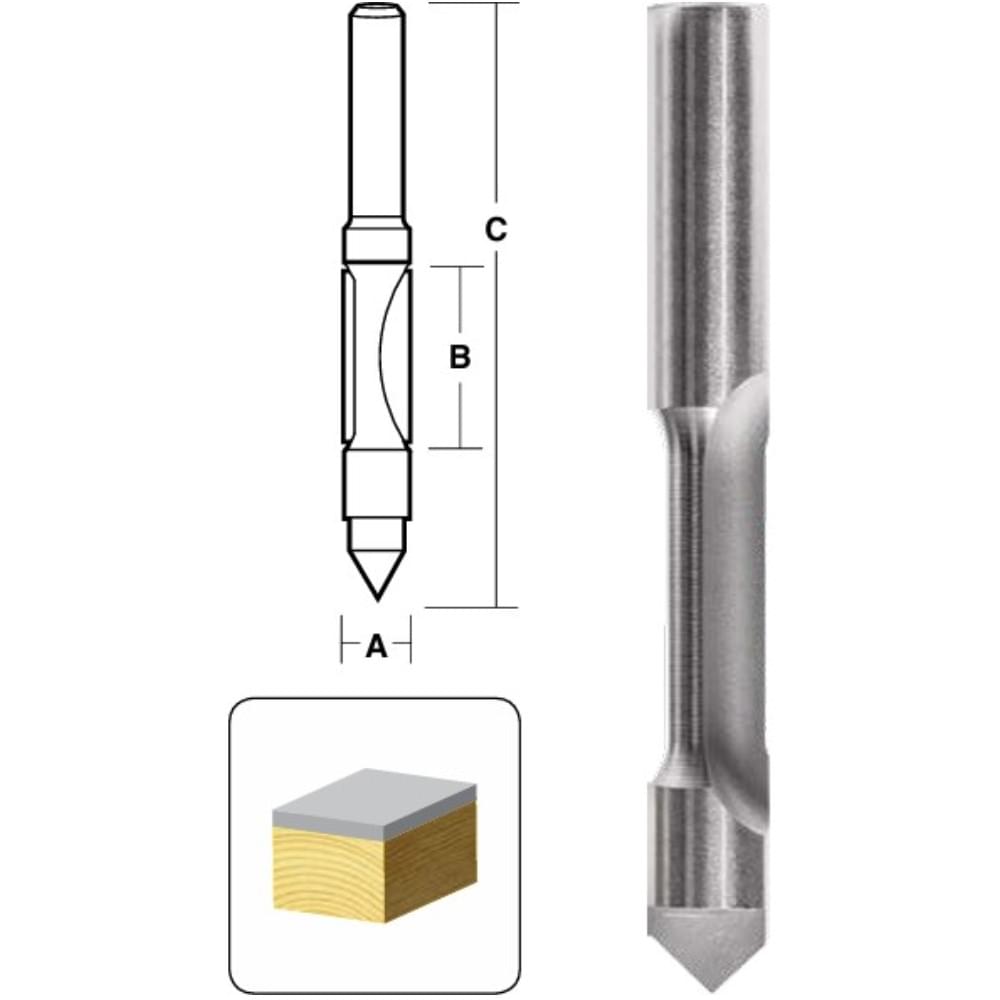 Single Flute Flush Trim Bit with Pilot