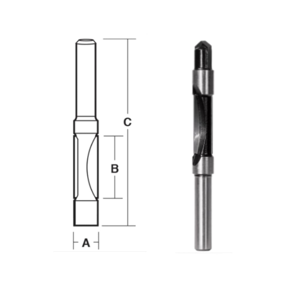 2 Flute Flush Trim Bit w Pilot & Drill Point