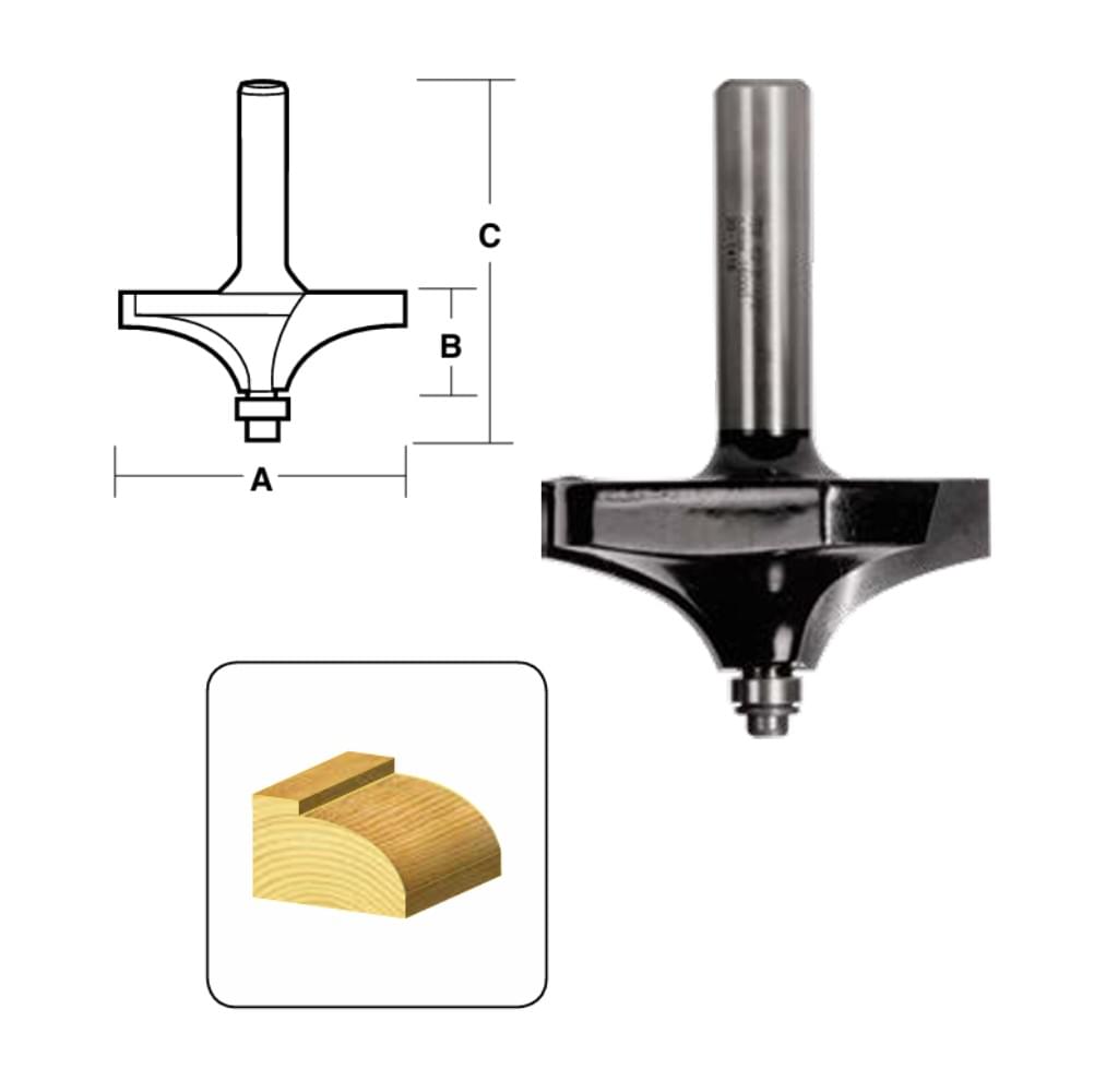 2 Flute Rounding Over Fillet Bit w Ball Bearing