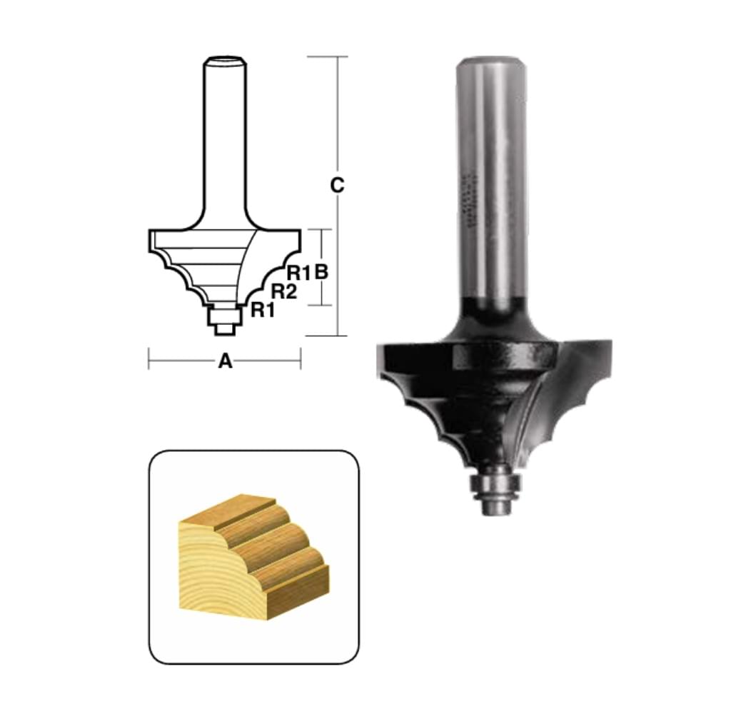 2 Flute Trpl Beading Bits w Ball Bearing Guide