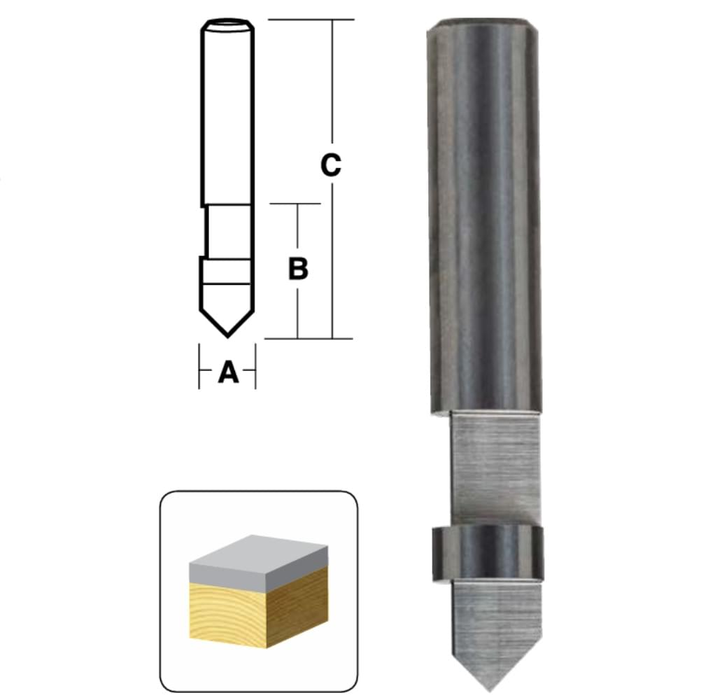 S Flute Flush Trim & Drill Bit w Pilot & Drill Pnt
